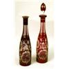 Image 4 : A MISCELLANEOUS GROUP OF FROSTED AND CRANBERRY CUT-TO-CLEAR STOPPERED DECANTERS