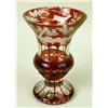 Image 2 : A PAIR OF FROSTED AND CRANBERRY CUT-TO-CLEAR URNS