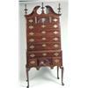 Image 4 : A QUEEN ANNE STYLE CARVED AND FIGURED MAHOGANY HIGH CHEST OF DRAWERS