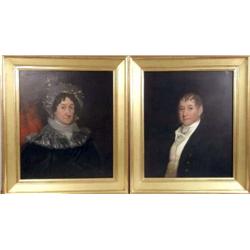 A PAIR OF FRAMED OILS ON CANVAS