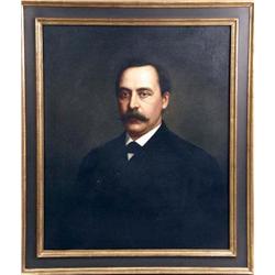 A FRAMED OIL ON CANVAS