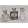 Image 1 : A VERY ORNATE ENGLISH SILVER OVERLAY CRYSTAL HINGED LID PERFUME DECANTER