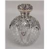 Image 4 : A VERY ORNATE ENGLISH SILVER OVERLAY CRYSTAL HINGED LID PERFUME DECANTER