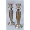 Image 2 : TWO PAIRS OF SILVER-TONE CANDLESTICKS