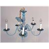 Image 2 : A PATINATED METAL FLORAL-DECORATED SIX-LIGHT CHANDELIER