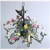 Image 3 : A PATINATED METAL FLORAL-DECORATED SIX-LIGHT CHANDELIER