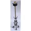 Image 2 : A BRASS AND WROUGHT-IRON STANDING HURRICANE SHADE FLOOR LAMP
