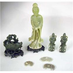 A GROUP OF HARDSTONE TABLE ARTICLES