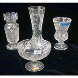 A GROUP OF COLORLESS GLASS TABLE ARTICLES