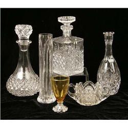 A MISCELLANEOUS GROUP OF COLORLESS GLASS TABLE ARTICLES