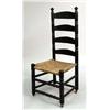 Image 5 : A BLACK-PAINTED MAPLE LADDERBACK RUSH SEAT SIDE CHAIR