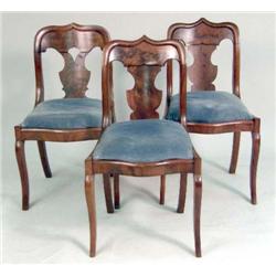 THREE VICTORIAN MAHOGANY SIDE CHAIRS