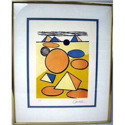 A FRAMED COLOR LITHOGRAPH