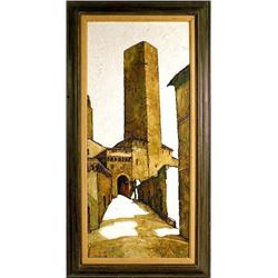 A FRAMED OIL ON BOARD