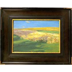 A FRAMED OIL ON BOARD