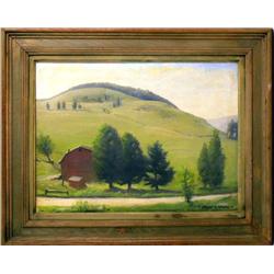 A FRAMED OIL ON CANVAS