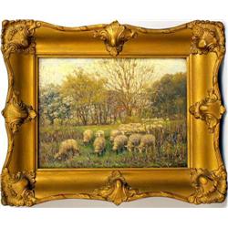 A FRAMED OIL ON BOARD