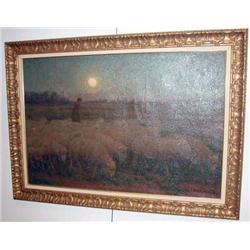 A FRAMED OIL ON CANVAS