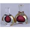 Image 1 : TWO GILT DECORATED RUBY GLASS PERFUME BOTTLES