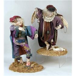 TWO LIMITED EDITION MIXED MEDIA DOLLS