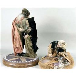 TWO MIXED MEDIA COMPOSITION FIGURAL GROUPS