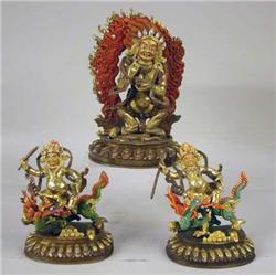 A GROUP OF GILDED BRONZE SCULPTURES