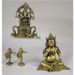 A GROUP OF GILDED BRONZE SCULPTURES