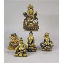 A GROUP OF GILDED BRONZE SCULPTURES