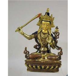 TWO GILDED BRONZE SCULPTURES