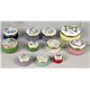 Image 1 : A GROUP OF HAND PAINTED METAL MOUNTED HINGED PORCELAIN CIRCULAR BOXES