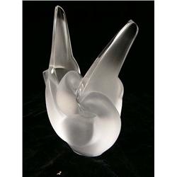 A FROSTED TO CLEAR GLASS VASE