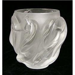A FROSTED TO CLEAR GLASS BOWL