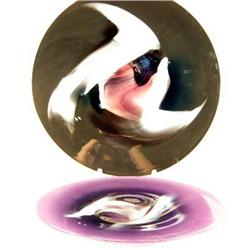 TWO ART GLASS CENTERPIECE BOWLS