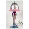 Image 1 : A PINK IRIDESCENT ART GLASS TABLE LAMP