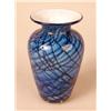Image 3 : A GROUP OF FOUR BLUE MARBLEIZED ART GLASS VASES