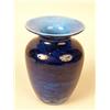 Image 4 : A GROUP OF FOUR BLUE MARBLEIZED ART GLASS VASES