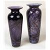 Image 1 : TWO AMETHYST MARBLEIZED ART GLASS VASIFORM VASES