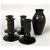 Image 1 : A GROUP OF FIVE ONYX TO FROSTED ART GLASS TABLE ARTICLES