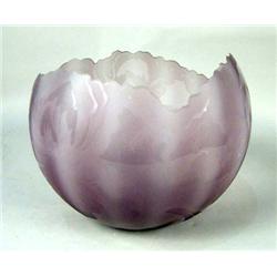 A LILAC TO FROSTED ART GLASS BOWL
