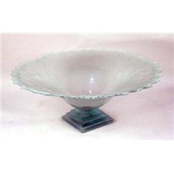 A TINTED FROSTED TO CLEAR ART GLASS FOOTED CENTERPIECE