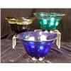 Image 1 : A GROUP OF THREE FOOTED ART GLASS BOWLS