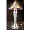 Image 1 : AN IRIDESCENT BLUE ART GLASS TABLE LAMP