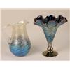 Image 1 : AN IRIDESCENT ART GLASS RUFFLED-EDGE VASE