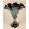 Image 2 : AN IRIDESCENT ART GLASS RUFFLED-EDGE VASE