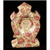 Image 2 : A FLORAL-DECORATED PARCEL-GILT DECORATED PORCELAIN SHAPED MANTLE CLOCK