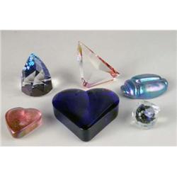 A GROUP OF SIX ASSORTED PAPERWEIGHTS