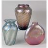 Image 1 : A GROUP OF THREE IRIDESCENT ART GLASS VASES