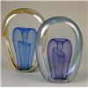 Image 1 : TWO COLORLESS GLASS TEARDROP FORM PAPERWEIGHTS