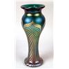 Image 2 : TWO BLUE IRIDESCENT ART GLASS VASES