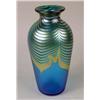 Image 4 : TWO BLUE IRIDESCENT ART GLASS VASES